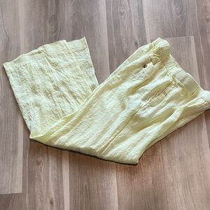 J. Crew Soft Yellow Linen Pants L